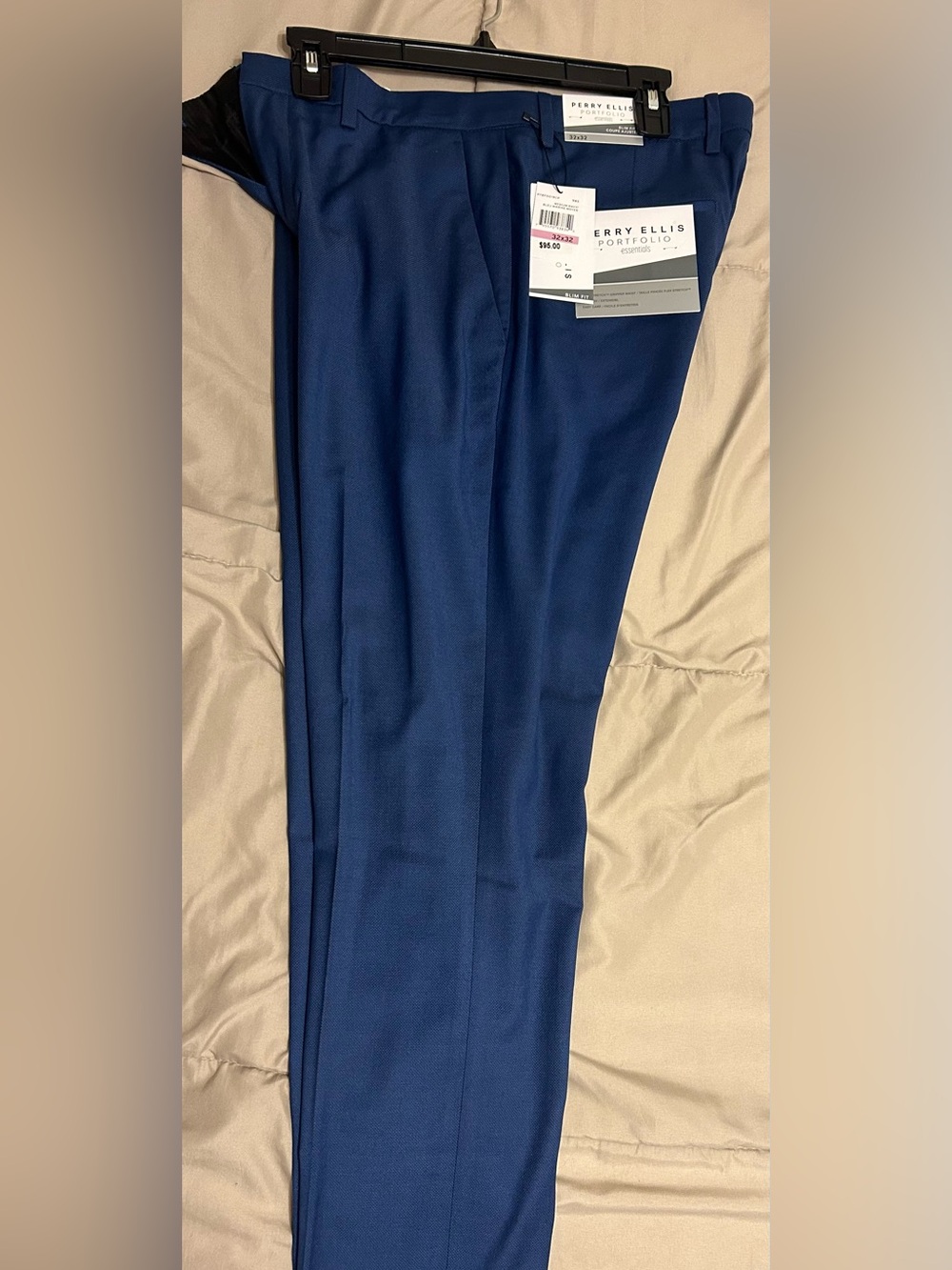 NET Perry Ellis slim fit Navy Blue Men's Dress Pants